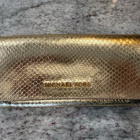 Michael Kors Metallic Gold Croc-Embossed Satchel - Picture 2 of 2